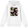 thumbnail image 1 of Mushrooms & Flowers Adult White Long Sleeve Hoodie-XL, 1 of 2