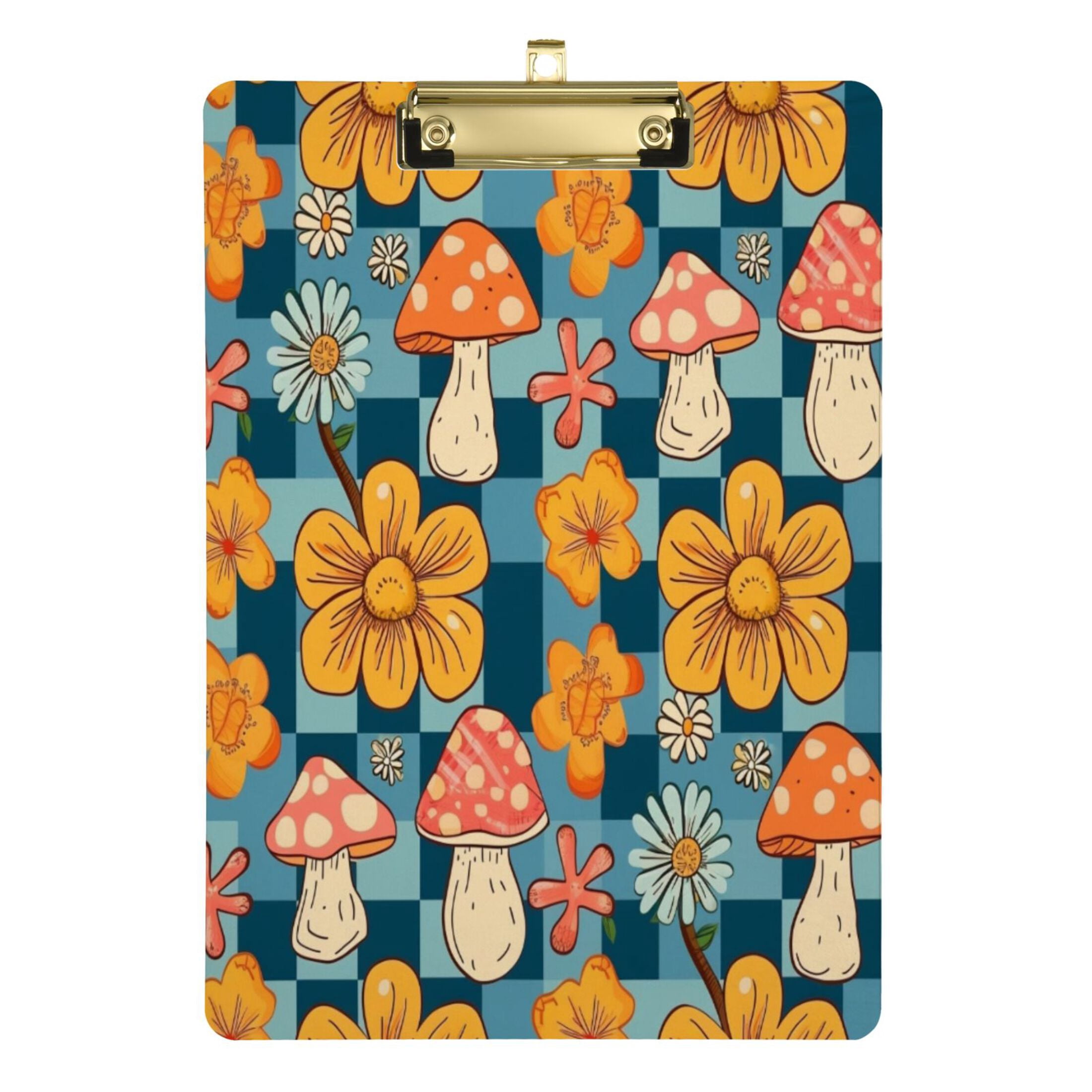 Robust Birds Retro Mushrooms Acrylic Clipboard – A4 Size With Low Profile Clip, Cute Office & School Supplies - View #3