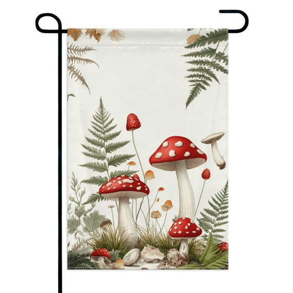 Mushrooms Garden Flags 12×18 Inch Double Sided Decorative Yard Banner Seasonal Flag for Outdoor Outside Decor