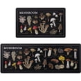 thumbnail image 1 of Mushrooms Kitchen Mat Set Anti Fatigue 2 Piece, Non-Skid Waterproof Kitchen Mats and Rugs Cushioned, Washable Black Kitchen Rug Floor Comfort Mats for Kitchen Home, 48" x 18" + 30" x 18", 1 of 6