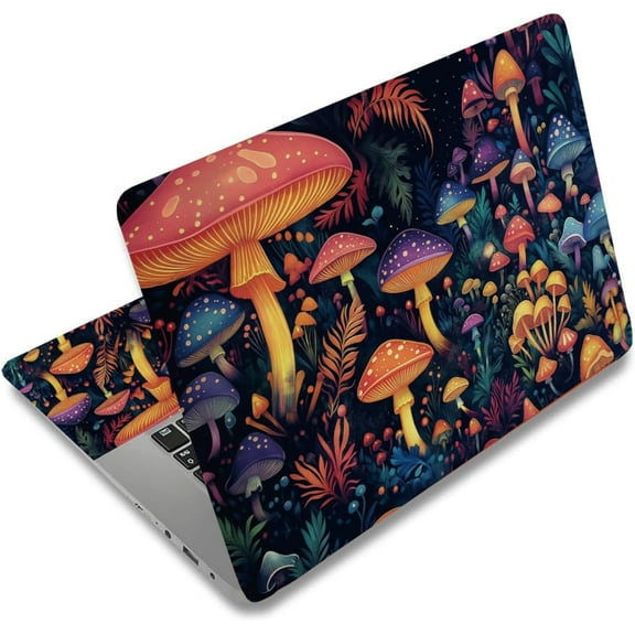 Mushrooms Laptop Skin Sticker Decal Universal Laptops Notebook Skin Sticker 12 13 13.3 14 15 15.4 15.6 Inches Vinyl Laptop Cover Stickers Removable Waterproof Notebook Personalized Protector