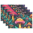 thumbnail image 1 of Mushrooms Leaves 12×18 inch Placemats Heat Resistant Washable Foldable Rectangular Placemats Set Decoration Indoor Outdoor for Kitchen Dining Table 6PCs, 1 of 8