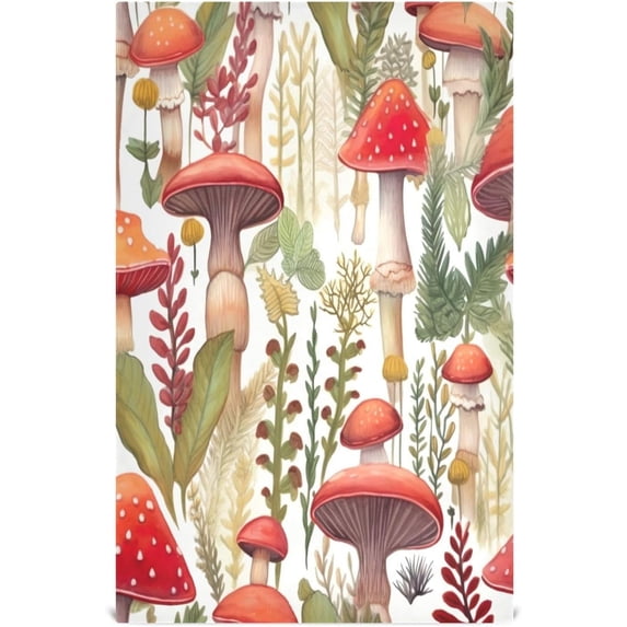 Mushrooms Leaves Kitchen Towels Set of 6, Ultra Soft Absorbent Dish Towels Bathroom Hand Towels Reusable Cleaning Cloths Tea Towels 28 x 18 Inch Washcloth Gift
