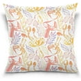 thumbnail image 1 of Mushrooms Leaves in Fall Velvet Plush Throw Pillow Cushion Case Cover - 18" x 18" - Invisible Zipper Home Decor Floral for Couch Sofa No Insert, 1 of 5