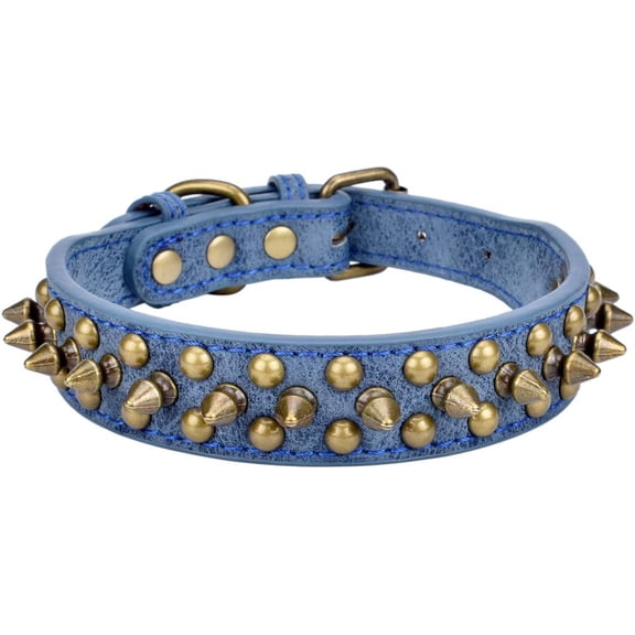 Mushrooms Spiked Rivet Studded Adjustable Pu Leather Pet Collars for Cats Puppy Dogs 1Pack