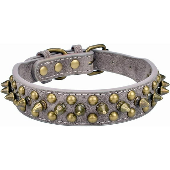 Mushrooms Spiked Rivet Studded Adjustable Pu Leather Pet Collars for Cats Puppy Dogs 1Pack