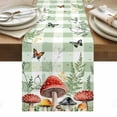 thumbnail image 1 of Mushrooms Table Runner - 108 Inch Long, Kitchen Dining Table Runner Dresser Scarves, Sage Green Plaid Butterfly Botanical Plants Farmhouse Decor for Coffee Tables Wedding Party Banquet, 1 of 8
