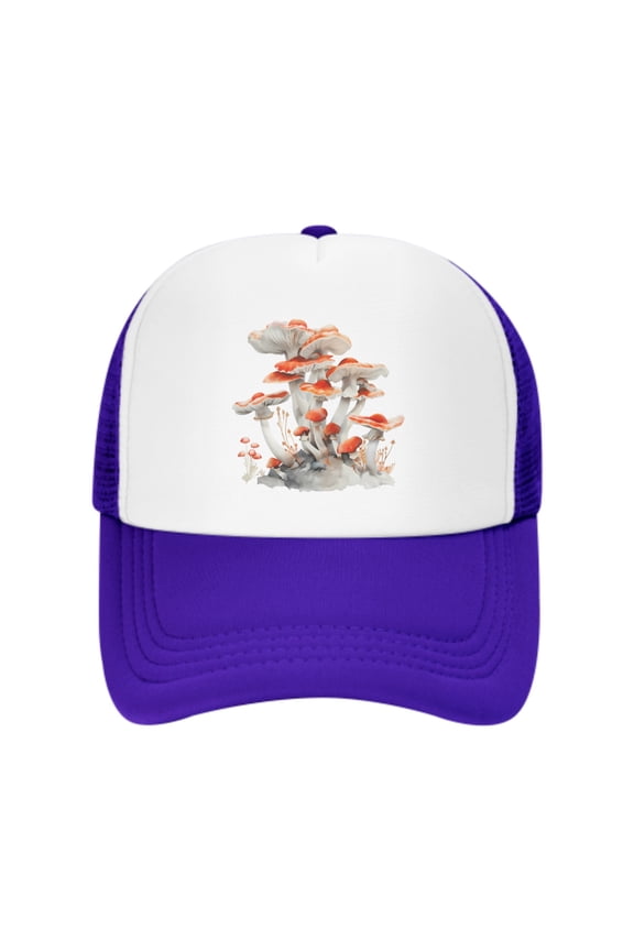 Mushrooms Unisex Trucker Hats for Men Women Adjustable Casual Baseball Caps for Outdoor Activities Dad Cap