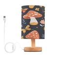 thumbnail image 1 of Mushrooms in Flowers Bedside Table Lamp Desk Warm Lights with USB Charging Port Cylinder LED Lamps for Bedroom Living Room Office, 1 of 7