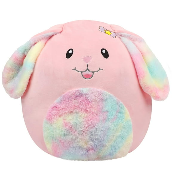 Mushymallow 20-Inch Bunny Large Rabbit Plush Pillow with Rainbow Belly Soft Jumbo Bunny Plush Toy Giant Cute Hugging Stuffed Animal Birthday Easter Gifts for Kids Adults Y101