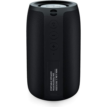 MusiBaby M68 Bluetooth Portable Speaker, Black,Wireless Speaker for Home,Sports speaker,Shower Speaker,Radio speaker