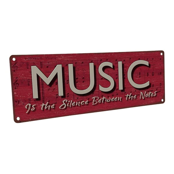 Music 4"x12" Metal Sign, Wall Décor for Studio and Office