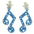 thumbnail image 1 of Music 8th Note Themed Post Dangle Earrings Blue, 1 of 2