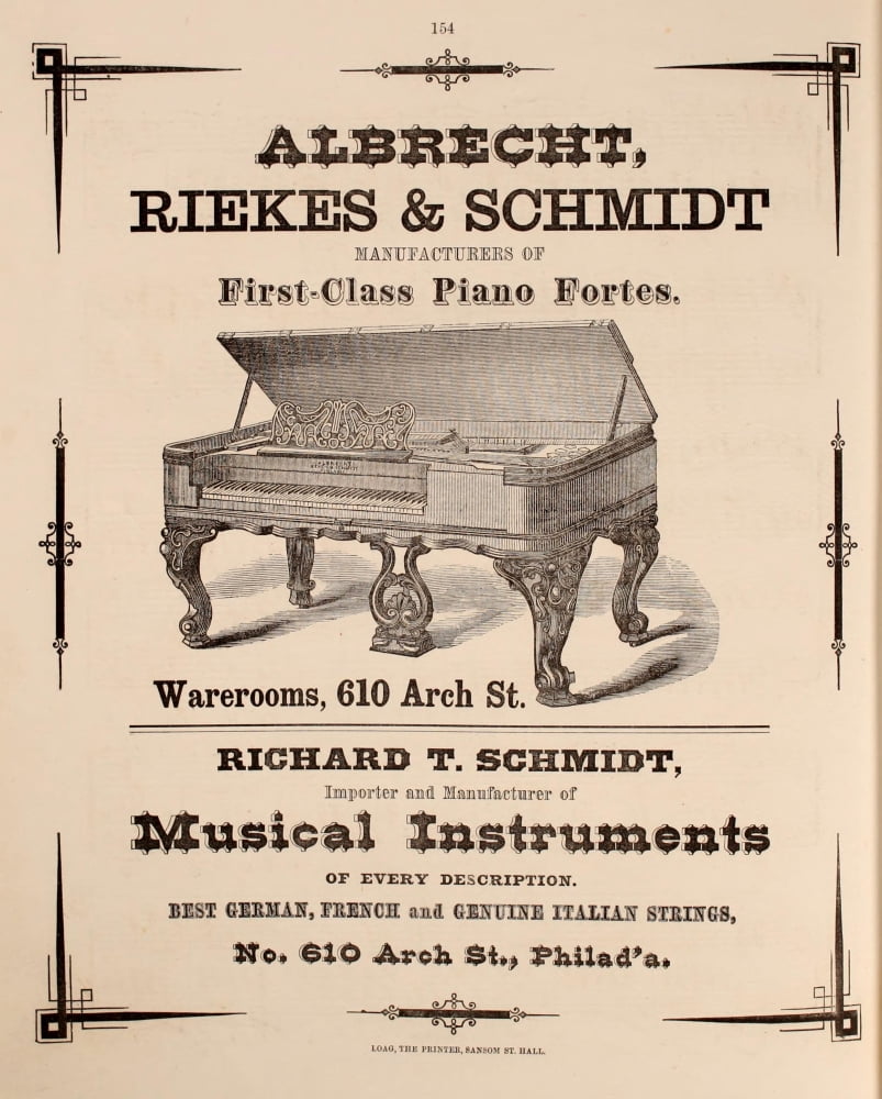 Music Album for the Piano 1868 Albrecht Pianos Canvas Art - Unknown (24 x 36)