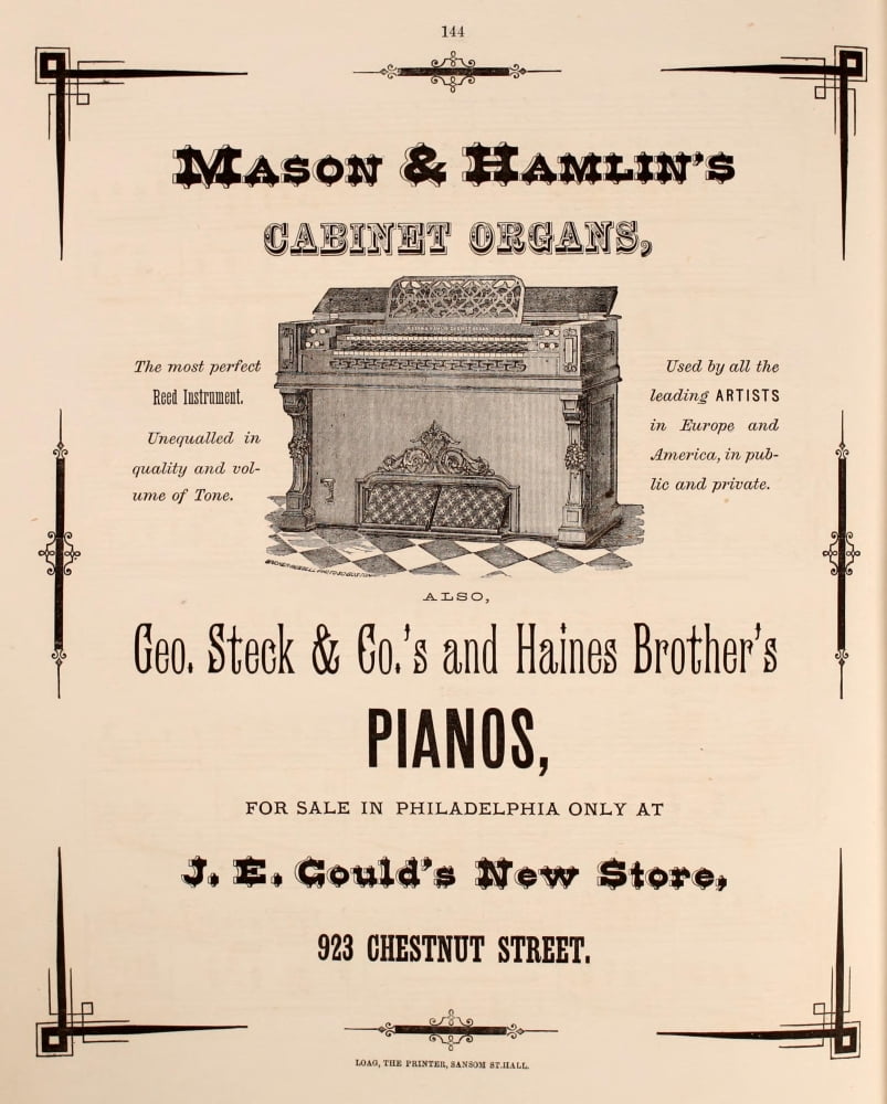 Music Album for the Piano 1868 Mason & Hamlins Organs Canvas Art - Unknown (18 x 24)