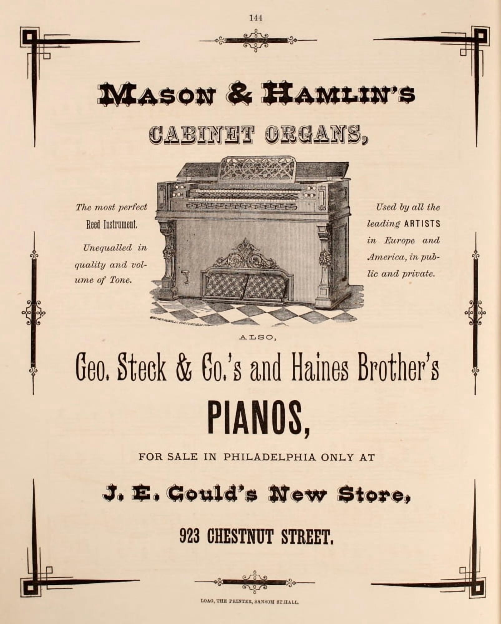 Music Album for the Piano 1868 Mason & Hamlins Organs Canvas Art - Unknown (24 x 36)
