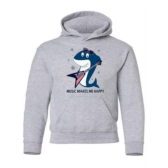 Music And Shark Hoodie Juniors -Image by Shutterstock, Large