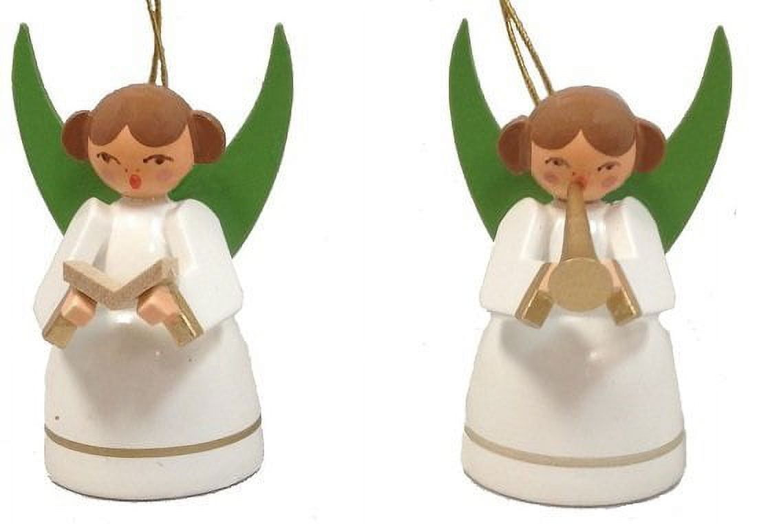 Music Angel Couple German Wood Christmas Ornament Set of 2 Decorations  Germany - Walmart Business Supplies, image size:1100x762