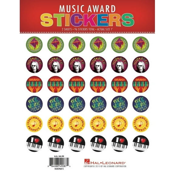 Music Award Stickers: Pack of 96 Stickers, (Paperback)