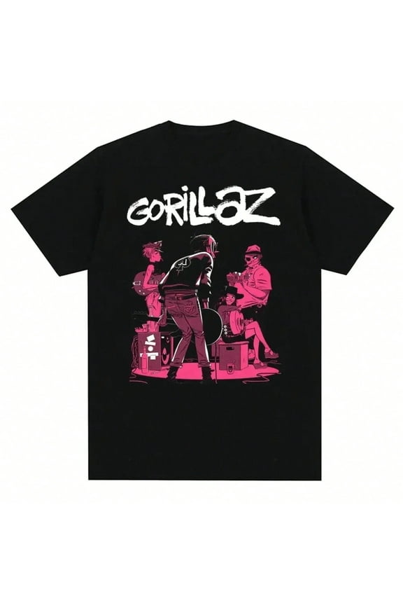 Music Band Gorillazs Punk Rock Print T Shirt 90s Casual Fashion Short Sleeve Plus Size Unisex Tops Graphic Y2k Women Clothing