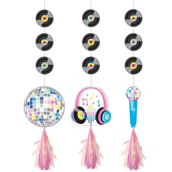 Music Beats Hanging Cutout Decorations 3 Per Pack