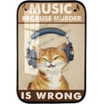 thumbnail image 1 of Music Because Murder Is Wrong Cat Framed Wooden Wall Art, Cat Wooden Plaque Lovely Cat Room Decor, Funny Cat Gifts for Home Decoration, Funny Cat Artwork Black Framed Art 12x8 inches, 1 of 8