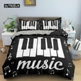 thumbnail image 1 of Music Bedding Set Piano Keyboard Music Note Duvet Cover Size Bed Linen Comforter Microfiber Guitar, 1 of 5