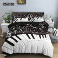 thumbnail image 1 of Music Bedding Set Piano Keyboard Music Note Duvet Cover Size Bed Linen Comforter Microfiber Guitar, 1 of 5