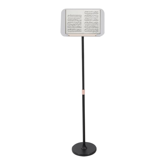 Music Book Holder Portable Floor Lectern Podium Stand 33"~55" Adjustable Height Metal Professional Sheet Stand Laptop Computer Sheet Holder for Church Weddings Office, Black