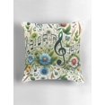 Music Botanical Wildflowers Treble Clef Musical Throw Pillow Cover ...
