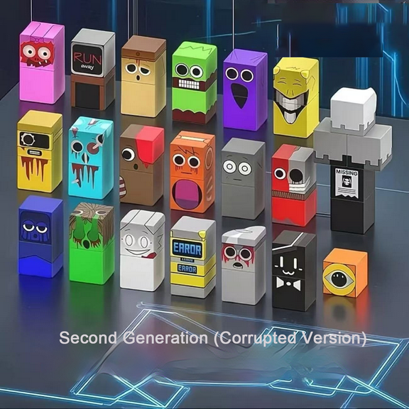 Music Box Magnetic Building Blocks Toy Second Generation (Corrupted Version) Full Set of 40 Characters, 46pcs