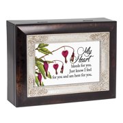Cottage Garden My Heart Bleeds For You - Multicolor 8 x 6 Inch Poly-Cast Resin Musical Jewelry Box