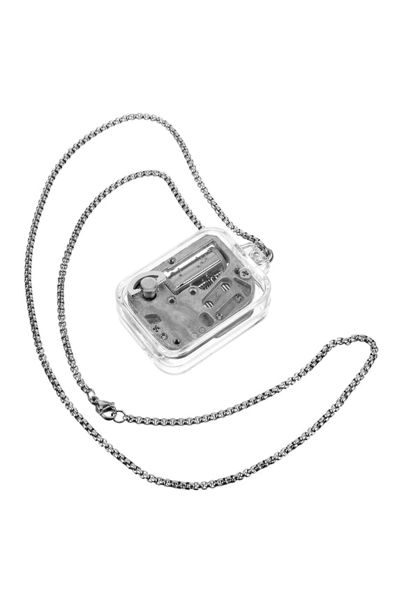 Music Box Necklace Mini Music Box Pendant Necklace Musical Instrument Pendant