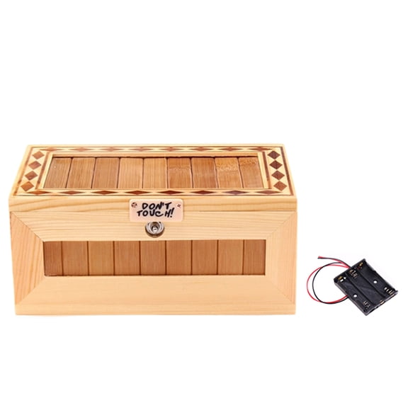 Music Box, Useless Box Toy,Wooden Dont Touch Useless Boxes, Spoof Toy Funny Don'T Touchtiger Box Toys Leave Me Alone Decorative Machine Tiger for Friends Home, Dry Battery - Second Generation large