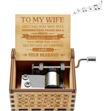 Music Box for Wife, Christmas Birthday Anniversary Valentien Day Gift for Wife Hand Cranked Music Boxes Play You Are My Sunshine