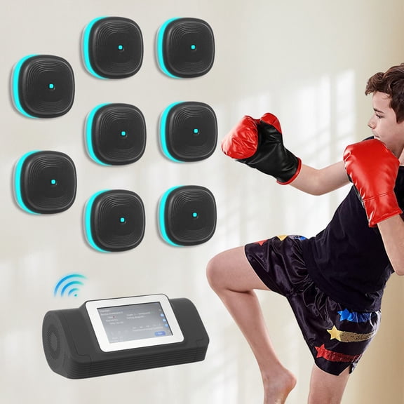 Music Boxing Machine with 8 Targets, Smart Bluetooth Electronic Boxing Trainer with 10 Modes, Wall Mounted Punching Equipment for Home Gym - Reaction Training, Fitness Workout, Stress Relief