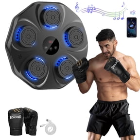 Fazipu Music Boxing Machine, Interactive Punching Trainer with Boxing Gloves, Large Size Wall Mounted Electronic Boxing Target for Adult Kids, 9 Modes & 9 Speeds
