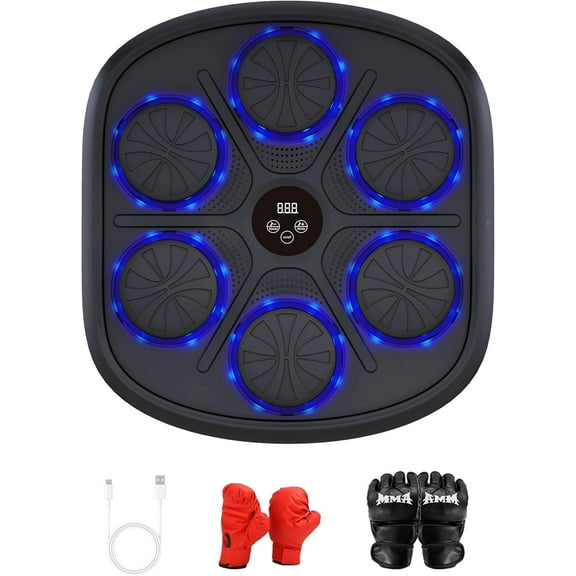 Music Boxing Machine for Adults, Bluetooth Smart Boxing Training Machine, Wall Target Punching Workout for Kids, Fun Fitness Equipment, Reflex Training Suitable for Home, Office, Gym