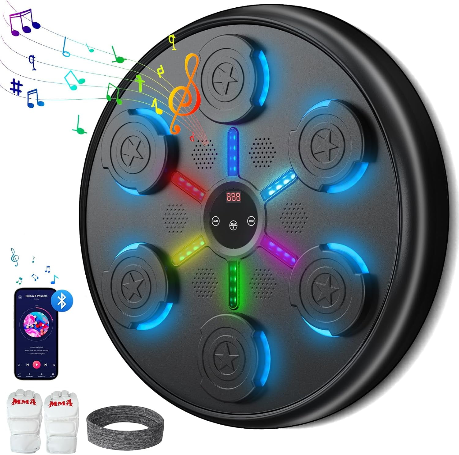 Music Boxing Machine for Adults & Kids - Wall Mounted Punching Machine ...