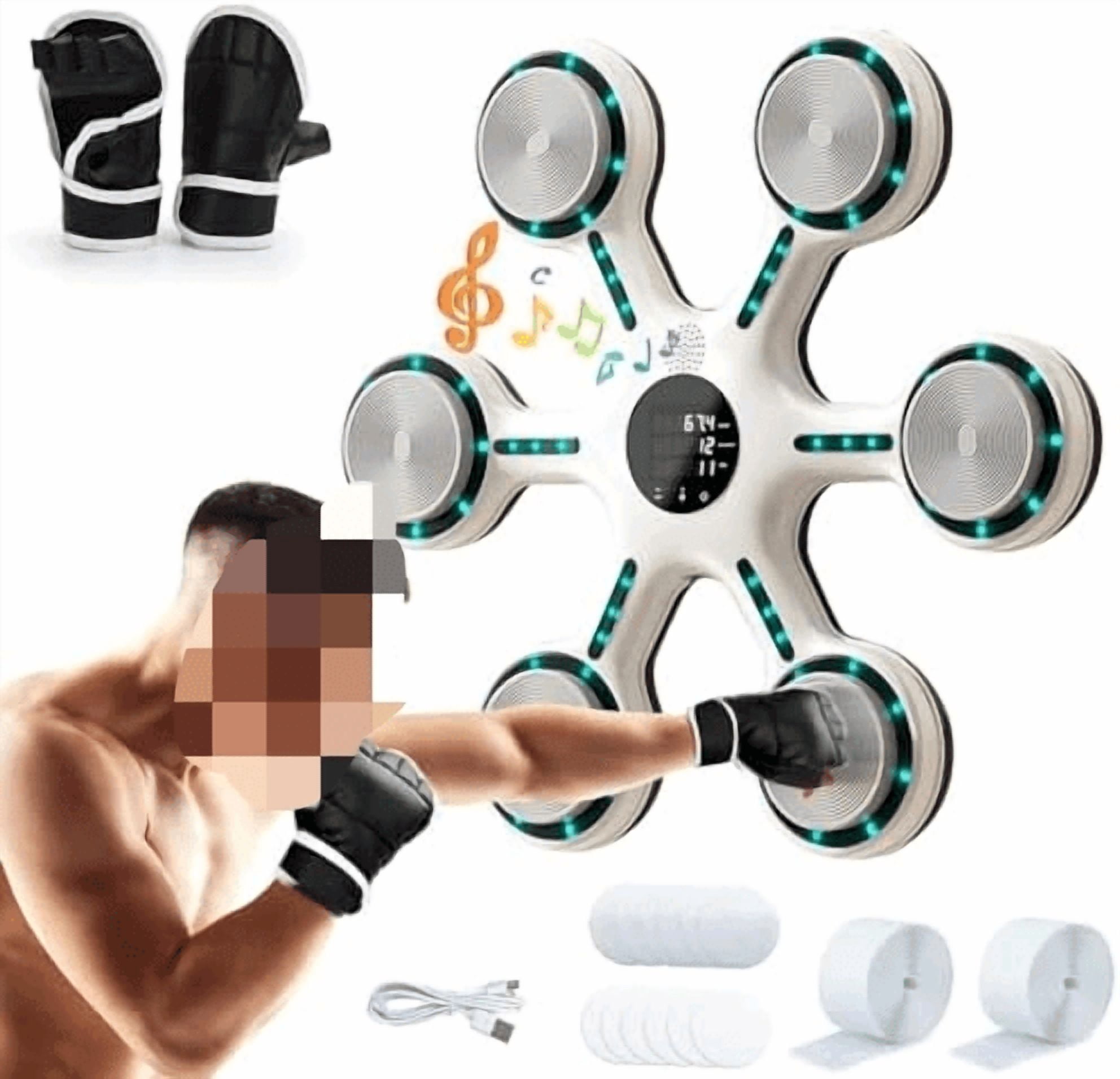 Music Boxing Machine with Bluetooth, 9-Mode Wall Mounted Boxing Trainer ...