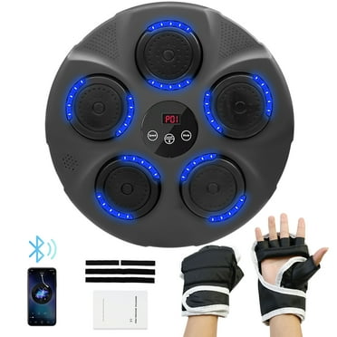 Music Boxing Machine, Boxing Machine Wall Mounted Music with Gloves Blue Lighting, Smart Bluetooth Boxing Equipment, Boxing Music Workout Machine