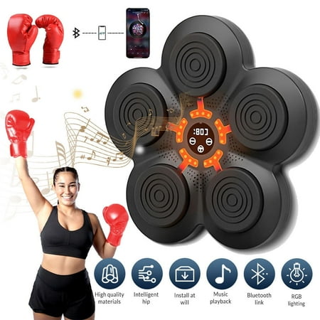 Music Boxing Machine,DFITO Smart Bluetooth Boxing Machine Wall Mounted, Boxing Training Punching Equipment for Adults,Black