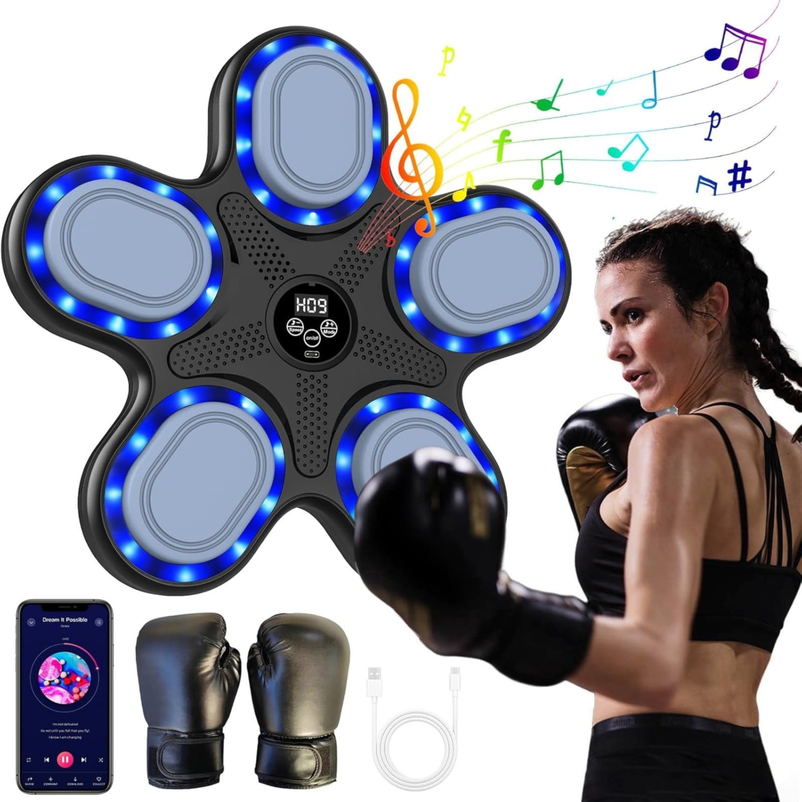 Musik Boxing Machine - Bluetooth Boxmaschine Mit LED Für Zuhause