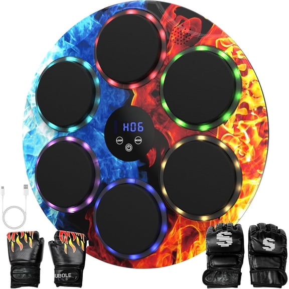 Music Boxing Machine with Gloves - Wall Mounted Punching Trainer for Adults & , 9-Speed Punch , Wall Boxing Punching pad, 2025 Upgrade Gifts for Boys 6+