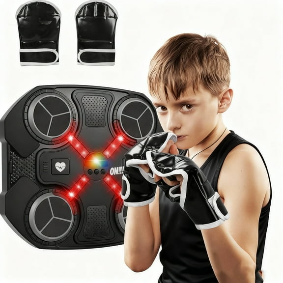 Music Boxing Machine Sport Toys for Kids and Adults,Wall Mounted Bluetooth Smart Punching Target,Training Pad Toy with Boxing Glove,Ideas Toys for Boys Girls Kids 3 4 5 6 7 8 9 10 11 12  Years Old