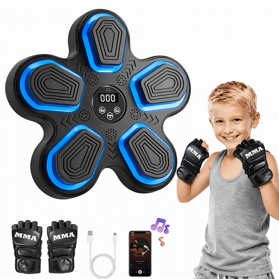 Music Boxing Machine with Bluetooth Speaker, 9 Modes 9 Speeds, Electronic Boxing Target with Punch Counter for Home Gym Adults Kids