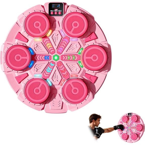 Music Boxing Machine for Kids Adults, 2026 Upgrade Wall Mounted Punching Trainer with Bluetooth & LED Lights - 5 Speed Adjustment & Multiple Training Modes Punching Trainer for Home Office Gym