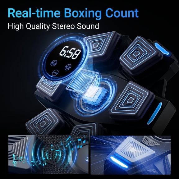 Music Boxing Machine for Kids adults, Wall Mounted Machine With Boxing Gloves for Adults, Smart Bluetooth Stereoscopic Sound, 9 Modes and Speeds, Home Gym Boxing Workout Equipment, Ideal Gift for Kid