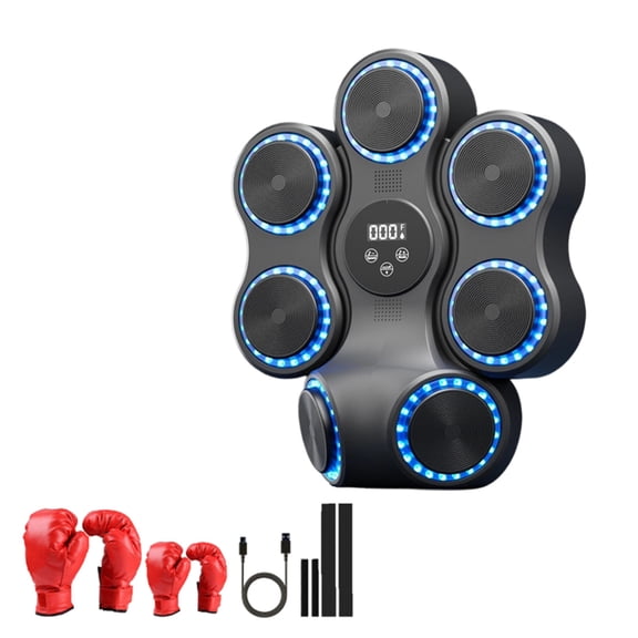 Music Boxing Machine - Led Punch Counter & Reflex Trainer with Wall Mount, Music-Synced Fitness Target for Home Gym & Family Exercise (1Pc)