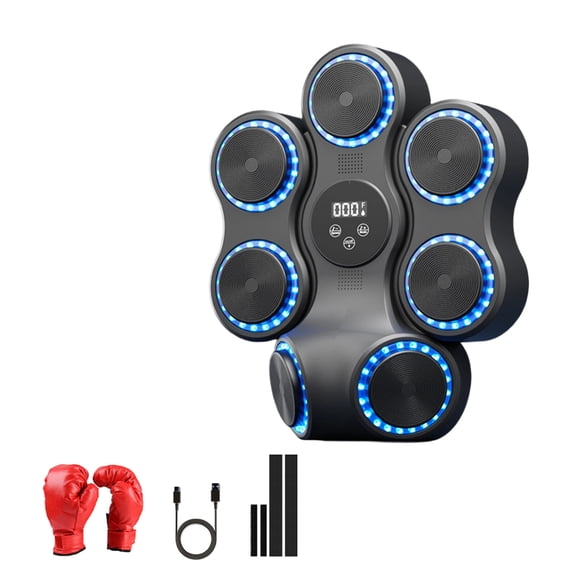 Music Boxing Machine - Led Punch Counter & Reflex Trainer with Wall Mount, Music-Synced Fitness Target for Home Gym & Family Exercise (1Pc)